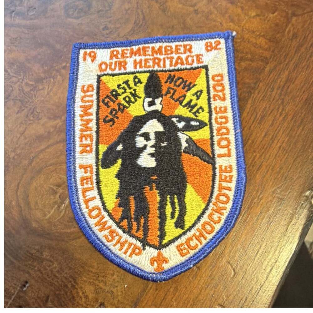 Boy Scouts Echockotee Lodge 200 Order of the Arrow Patch Summer Fellowship 1982